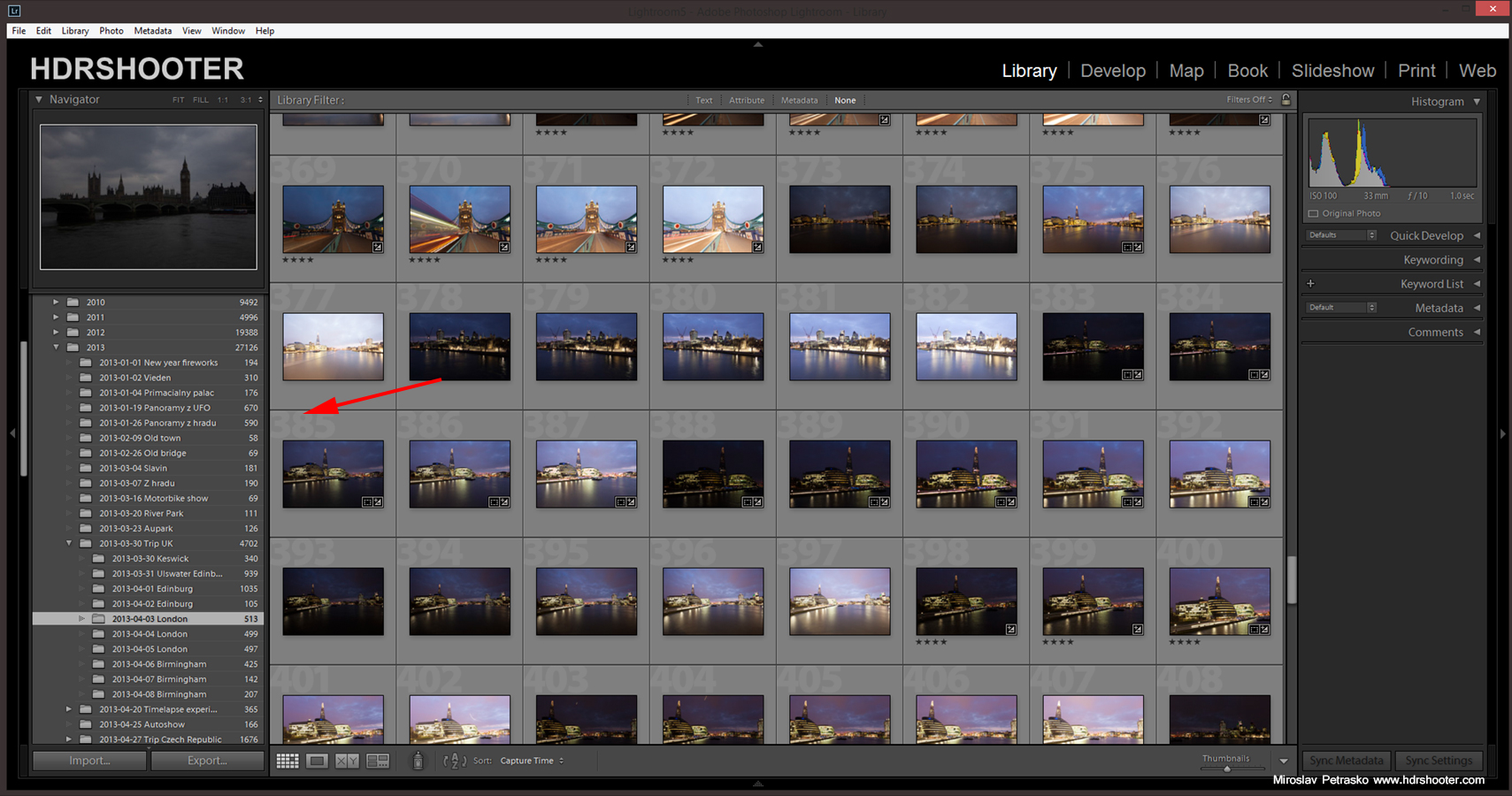 Organizing the Lightroom catalog HDRshooter